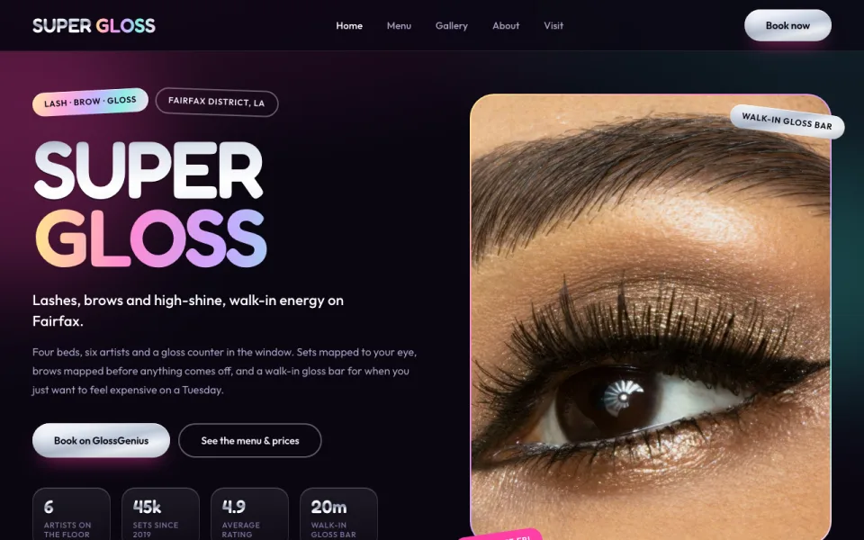Supergloss website preview