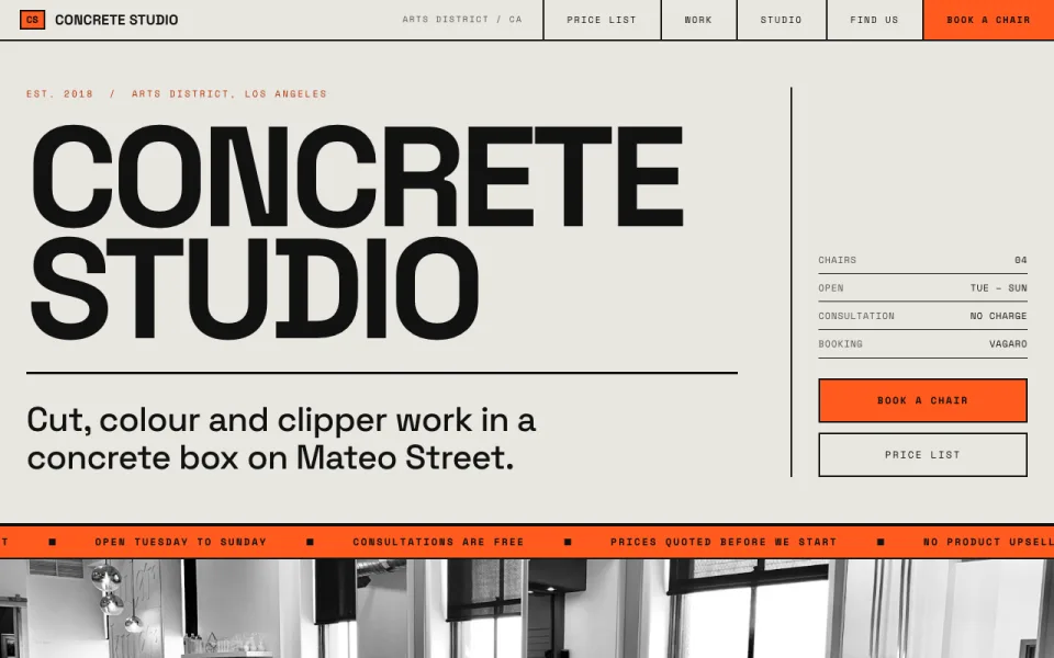 Concrete Studio website preview